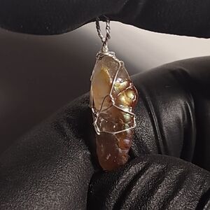 Iridescent Rainbow Fire Agate Pendant